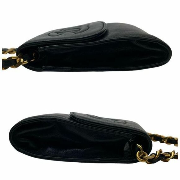 RARE CHANEL Vintage Mini Flap Lambskin Leather Pouch Shoulder Bag Crossbody CC - Picture 5 of 9